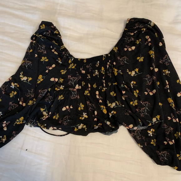 Urban Outfitters Black Floral Cutout Blouse - Picture 6 of 6